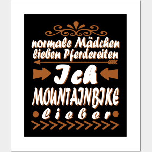 Mountainbike Mädchen Biken Downhill Posters and Art